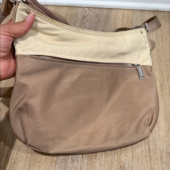 LANCASTER Beige and Brown Crossbody Bag with Buckle - Picture 3 of 11